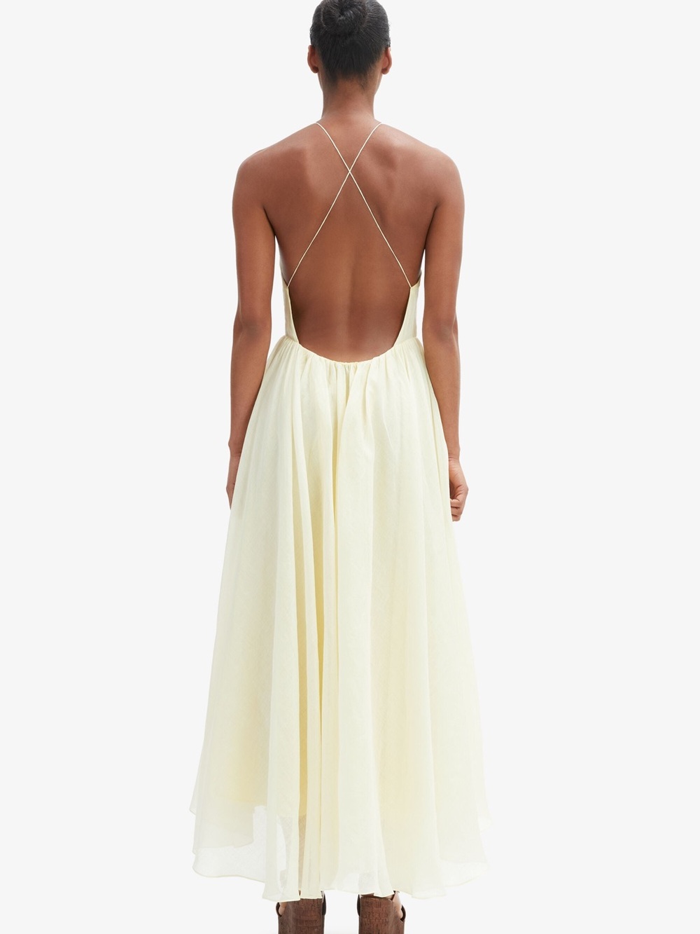 Bardot Arletha Halter Maxi Dress In Canary Yellow Sz 6 Revolve NEW - Picture 4 of 12